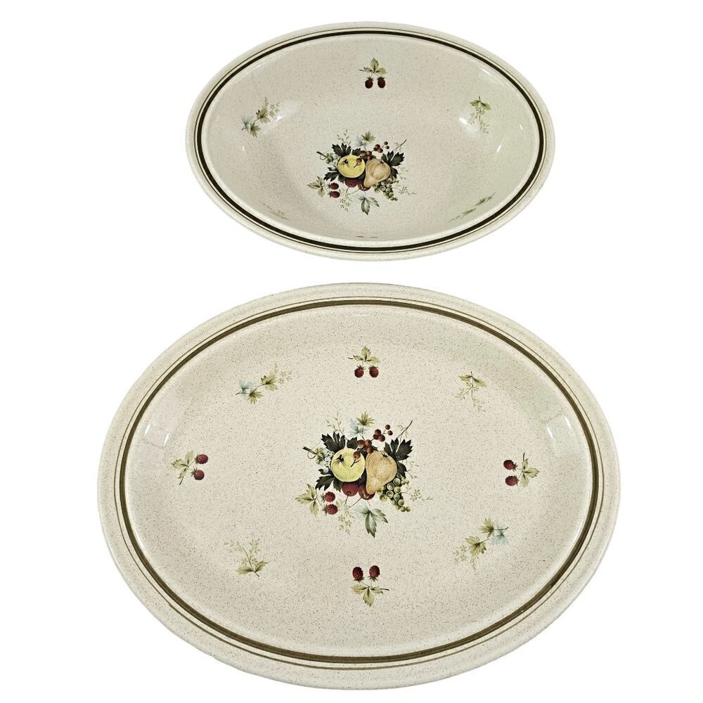 Royal Doulton Lambethware LS 1015 Serving Platter & Oval Dish – 2 Piece Set